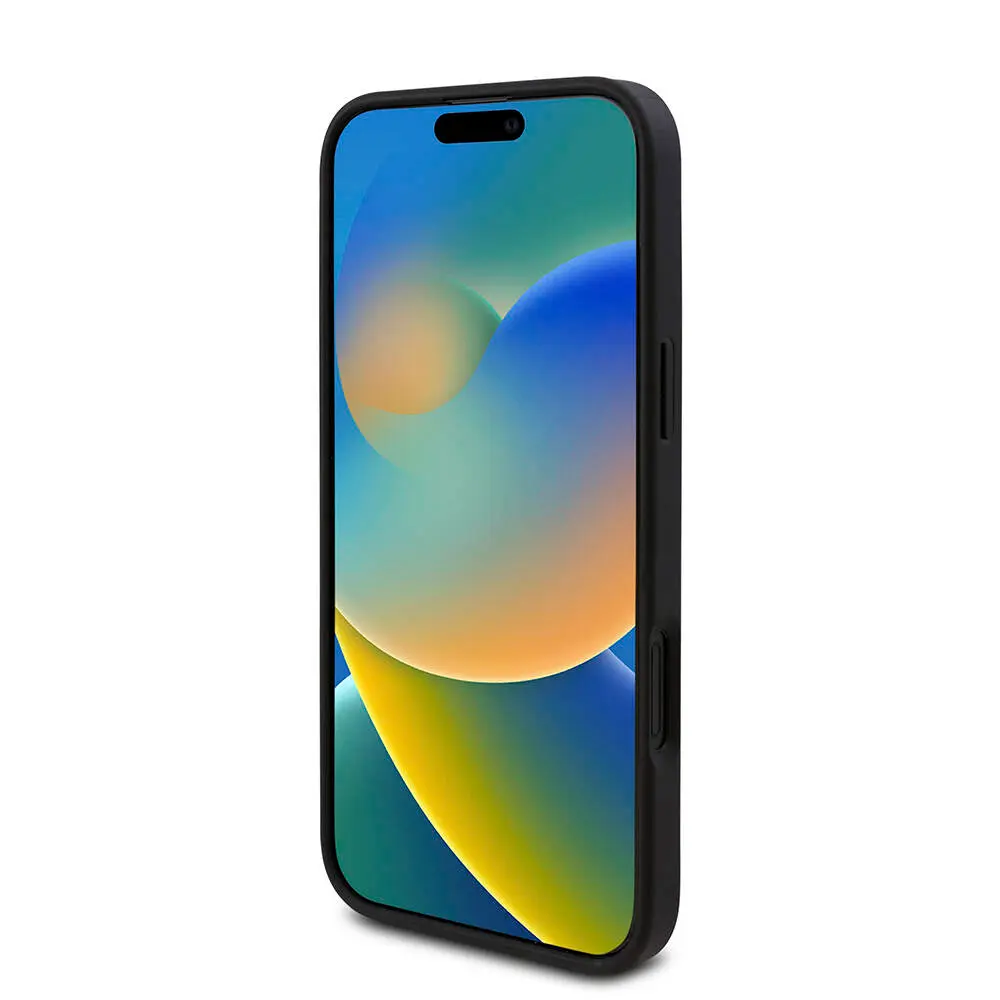 iPhone 16 PU Deri 4G Desenli Üçgen Logolu Kılıf - Guess