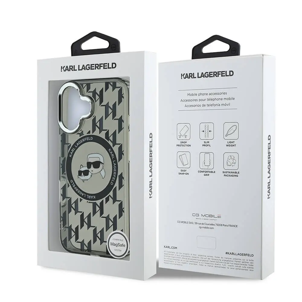 iPhone 16 MagSafe Uyumlu Kılıf - Karl Lagerfeld KC Heads Metal Monogram