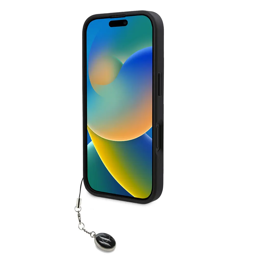 iPhone 16 Taşlı KL Yazılı Saffiano Kılıf - Karl Lagerfeld
