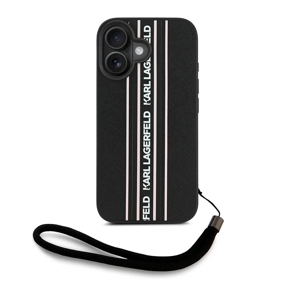 iPhone 16 Askılı Saffiano Kılıf - Karl Lagerfeld Athleisure