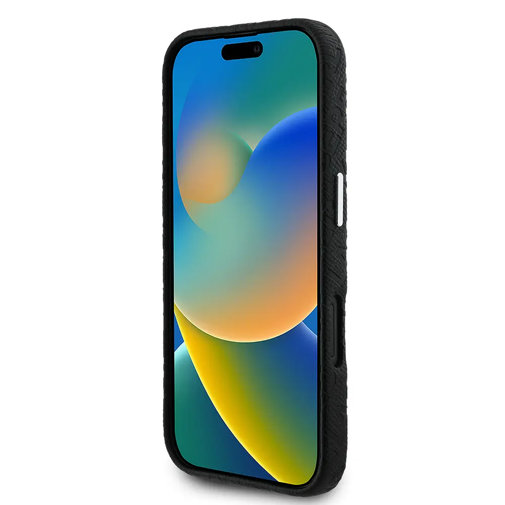 iPhone 16 Kılıf, Lisanslı PU Deri Metal Logolu Kapak - Karl Lagerfeld