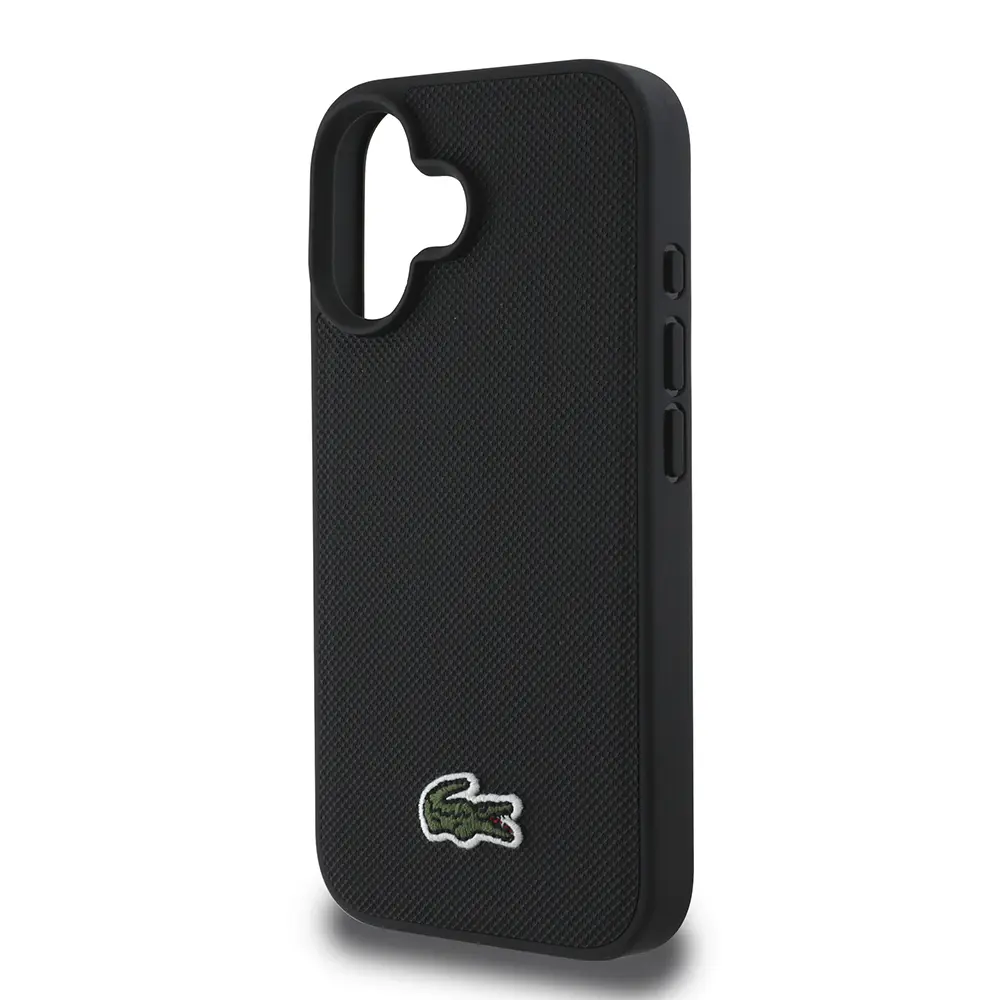 iPhone 16 Uyumlu Lacoste Lisanslı PU Pike Desenli Kılıf + Type-C Kablo