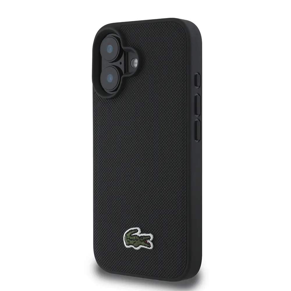 iPhone 16 Uyumlu Lacoste Lisanslı PU Pike Desenli Kılıf + Type-C Kablo