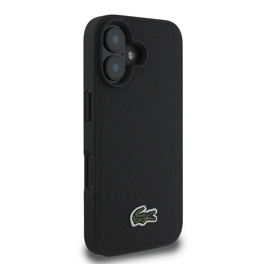 iPhone 16 Uyumlu Lacoste Lisanslı PU Pike Desenli Kılıf + Type-C Kablo