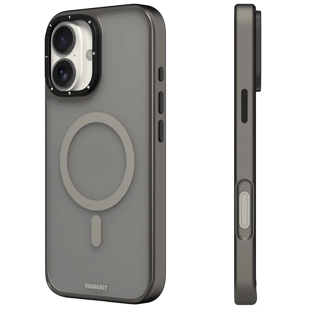 iPhone 16 MagSafe Uyumlu Cam Arka Yüzeyli TPU Kılıf - Youngkit Gemstone