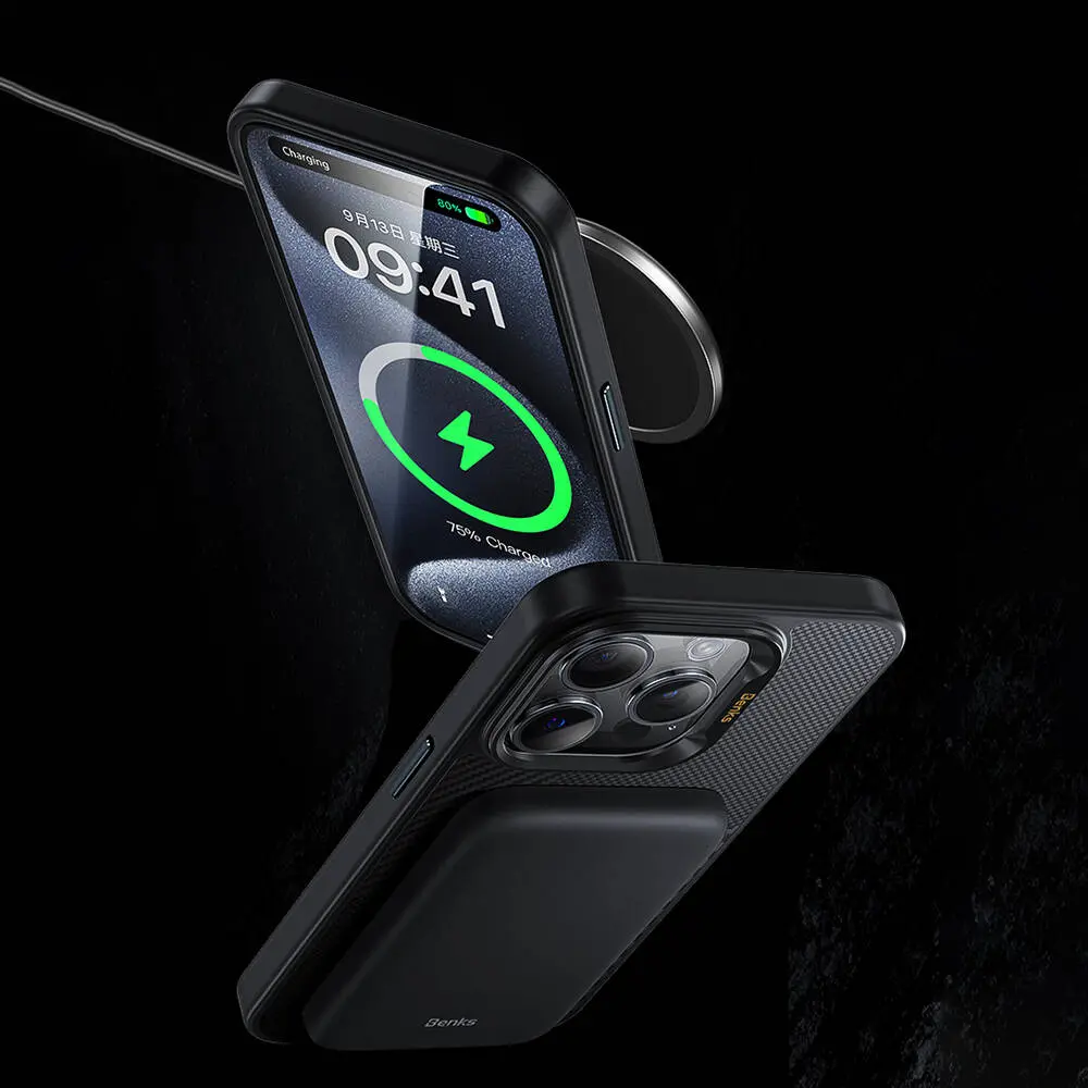 iPhone 16 MagSafe Uyumlu Karbon Fiber Kılıf - Benks Montage Hybrid ArmorPro