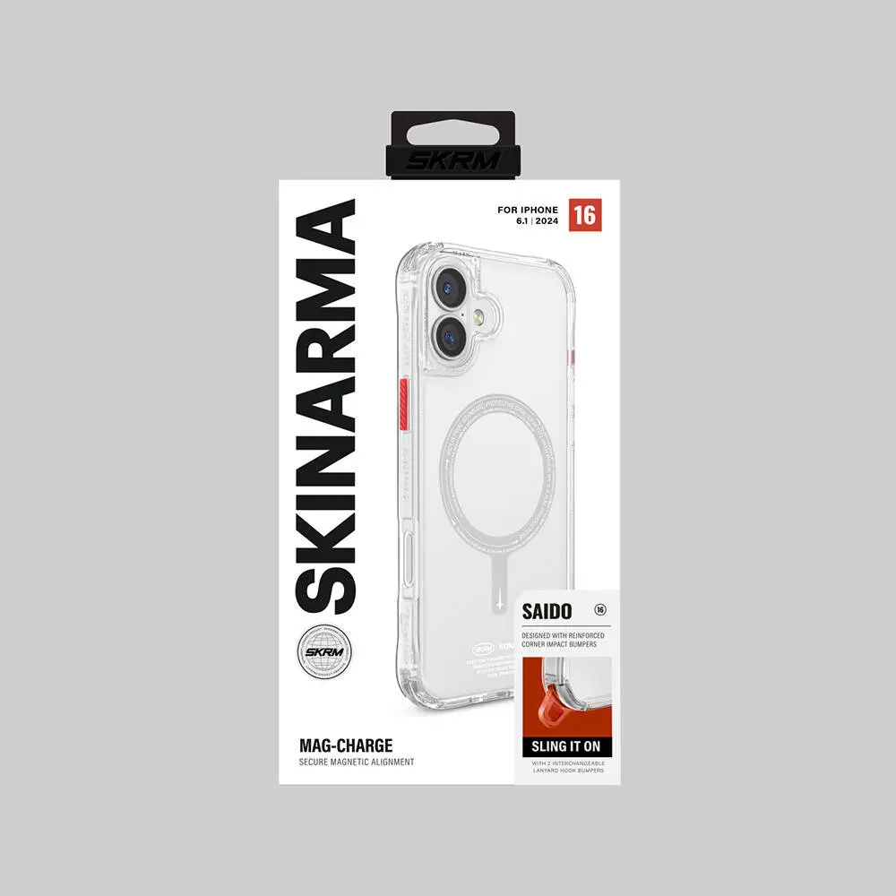 iPhone 16 MagSafe Uyumlu Şeffaf Kılıf - Skinarma Saido