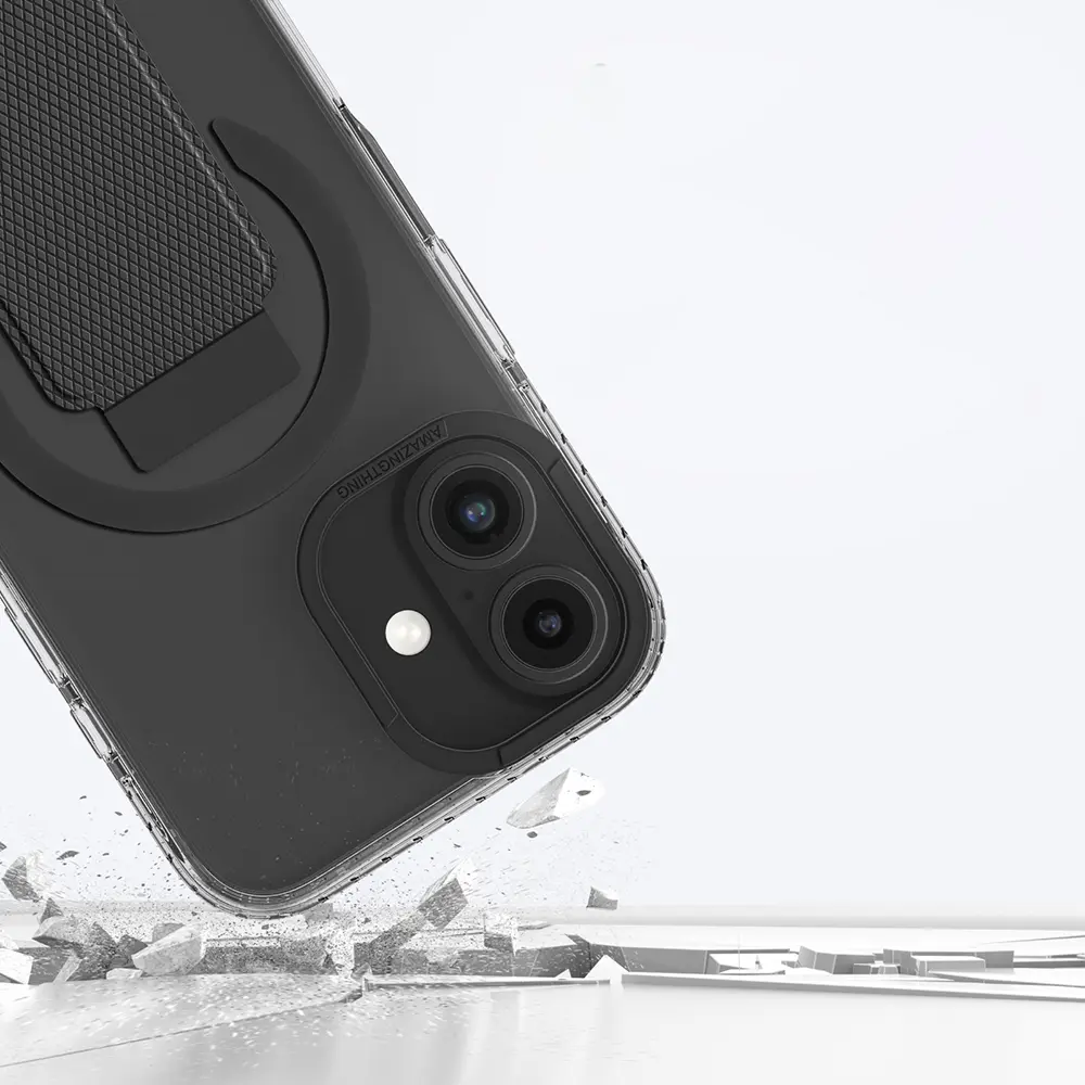 iPhone 16 MagSafe Uyumlu Standlı Şeffaf Kılıf - Amazingthing Titan Pro Plus