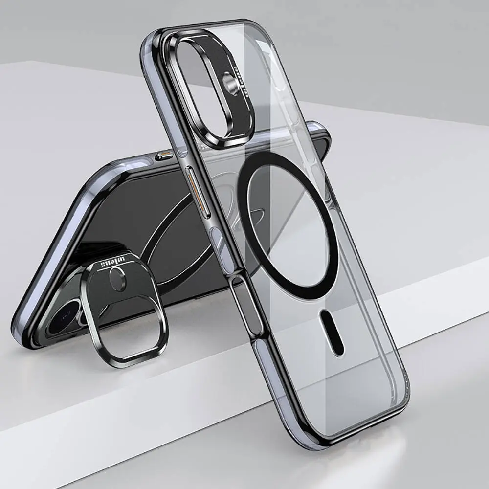 iPhone 16 MagSafe Uyumlu Standlı Şeffaf Kılıf - Wlons Efsane