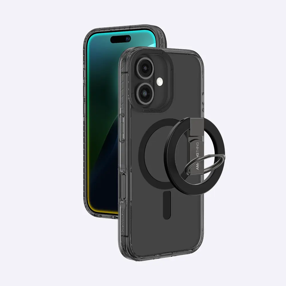 iPhone 16 MagSafe Uyumlu Yüzük Standlı Şeffaf Kılıf - Amazingthing Titan Pro