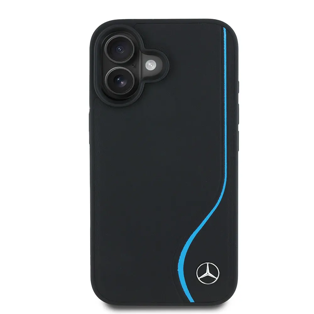 iPhone 16 MagSafe Uyumlu Deri Kılıf - Mercedes Benz 3D Metal Logo