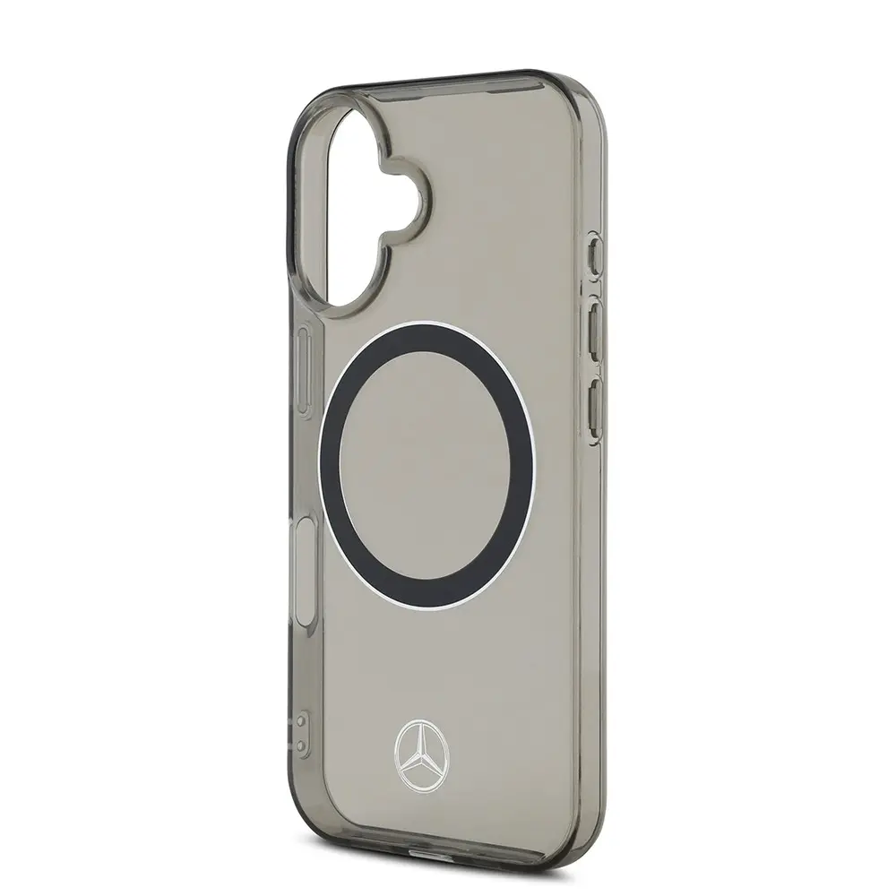 iPhone 16 MagSafe Uyumlu Şeffaf Kılıf - Mercedes Benz Silver Ring