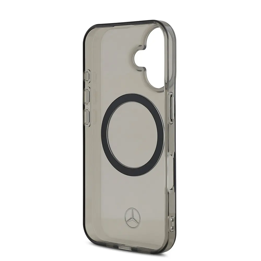 iPhone 16 MagSafe Uyumlu Şeffaf Kılıf - Mercedes Benz Silver Ring