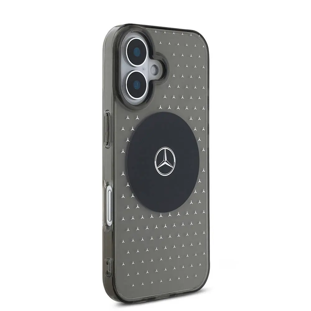 iPhone 16 MagSafe Uyumlu Şeffaf Kılıf - Mercedes Benz Yıldız Desenli