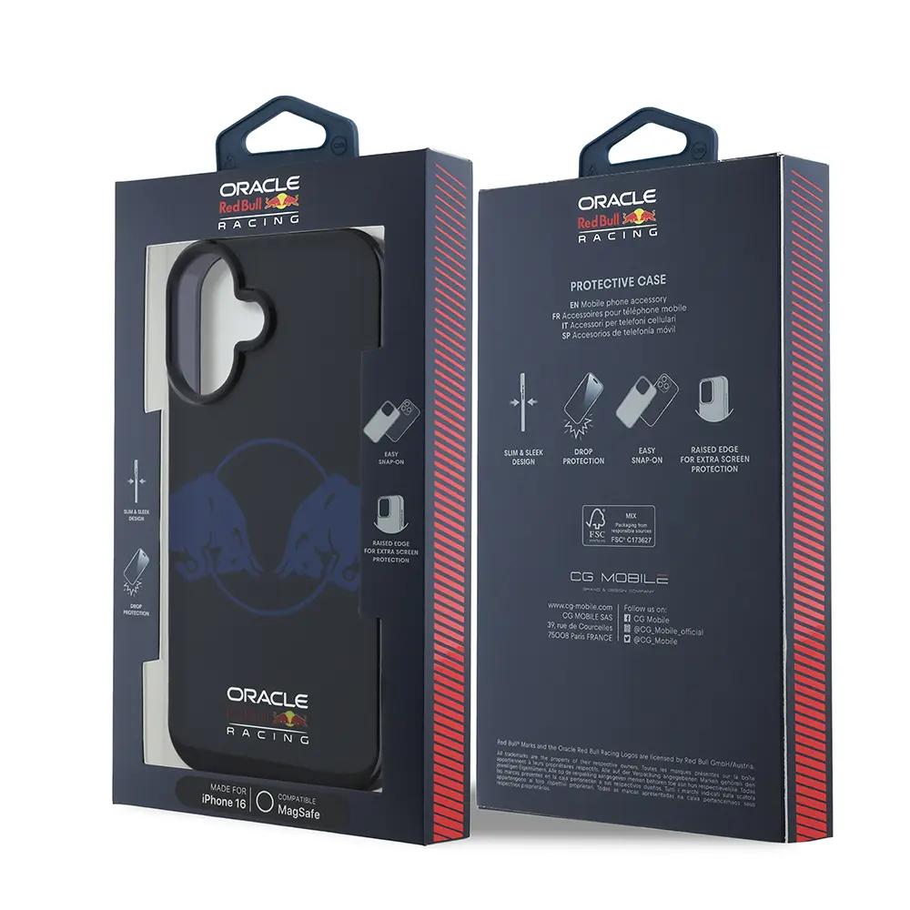 iPhone 16 MagSafe Uyumlu Sert PC Kılıf - Redbull Çift Boğa Baskılı