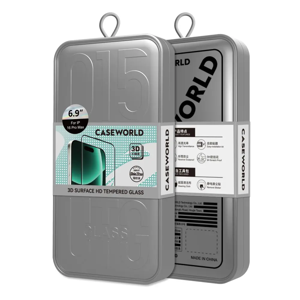iPhone 16 Plus 3D Temperli Cam Ekran Koruyucu - CaseWorld 0.25mm HD
