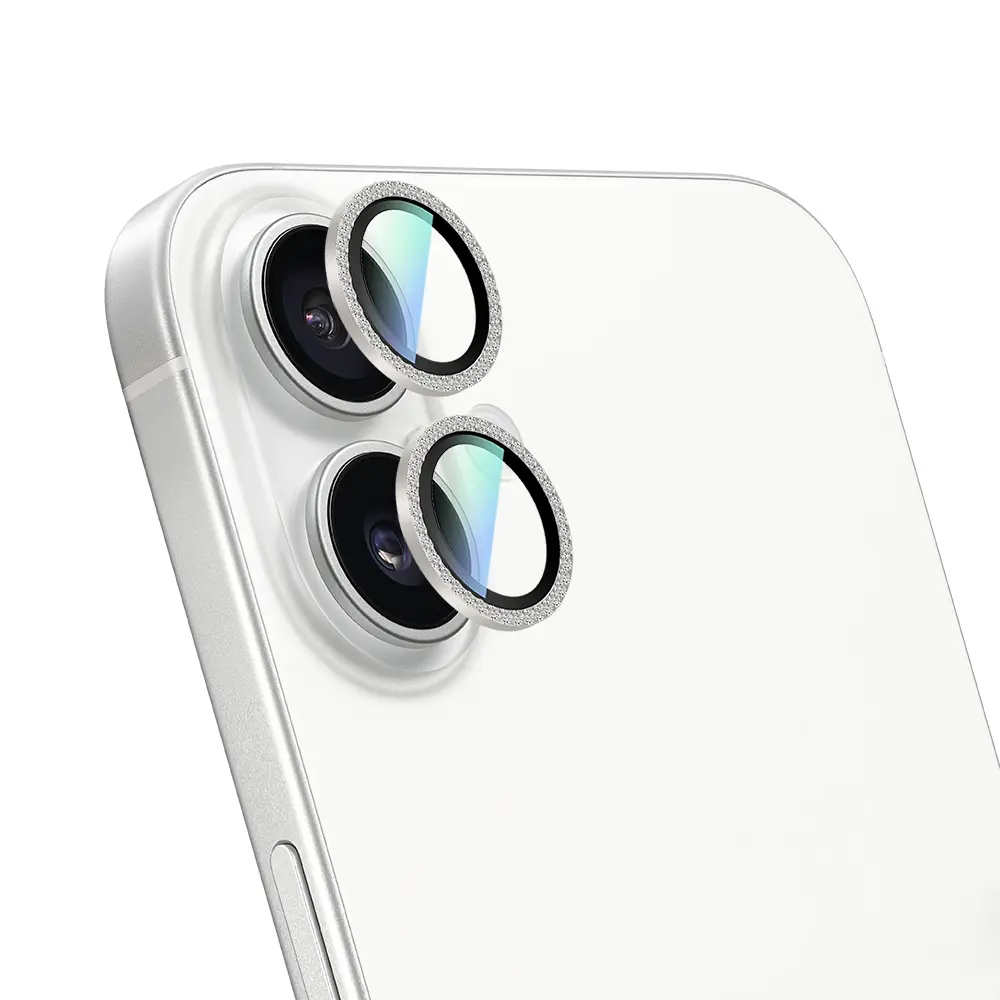 iPhone 16 Plus Taşlı Kamera Lens Koruyucu - CaseWorld Alloy Sparkling Diamond