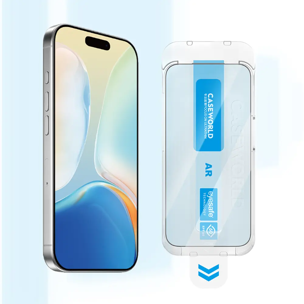 iPhone 16 Plus Temperli Cam Ekran Koruyucu, Uygulama Aparatlı - CaseWorld Applicator