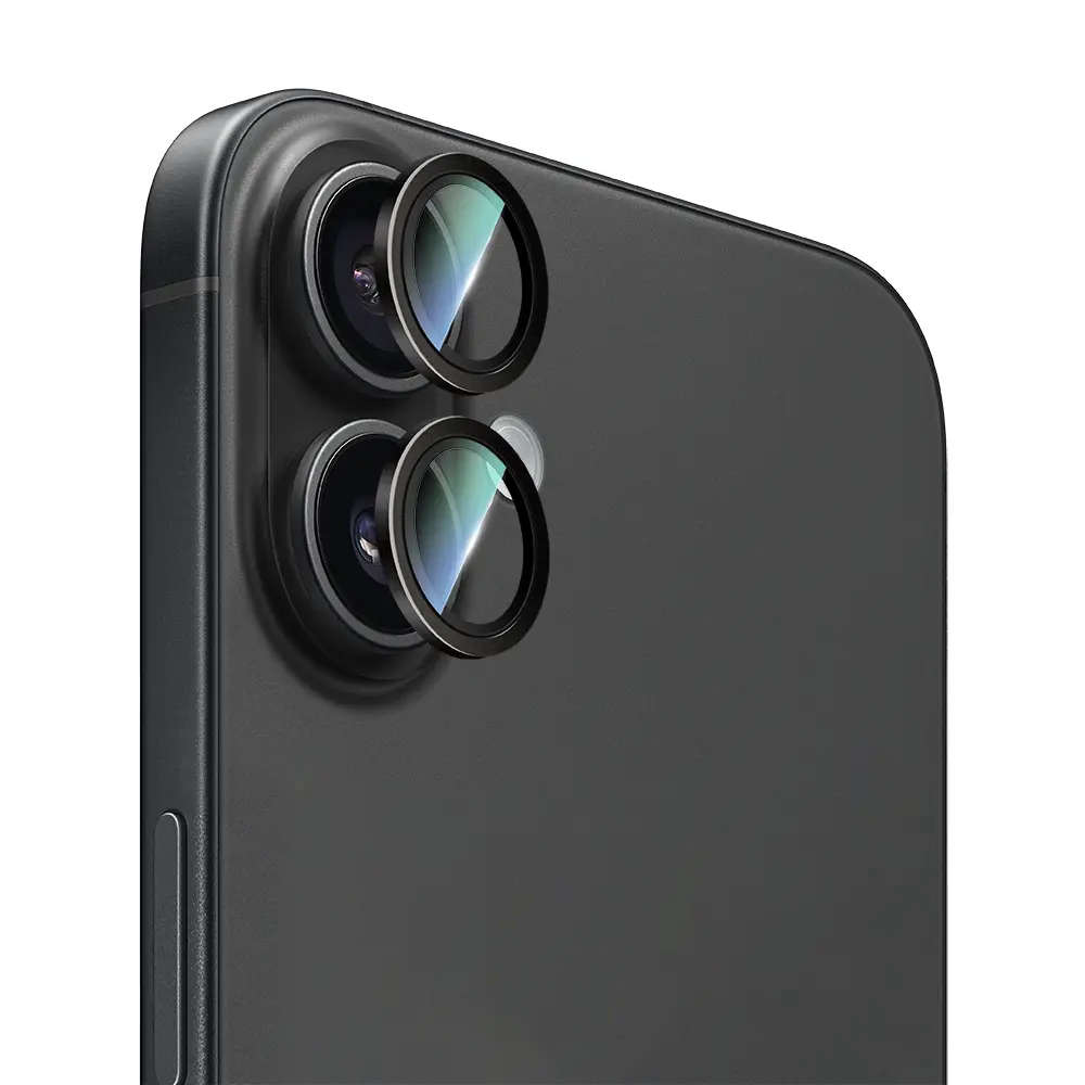 iPhone 16 Plus Kamera Lens Koruyucu, 9H Temperli Cam - CaseWorld Karbon Fiber Serisi