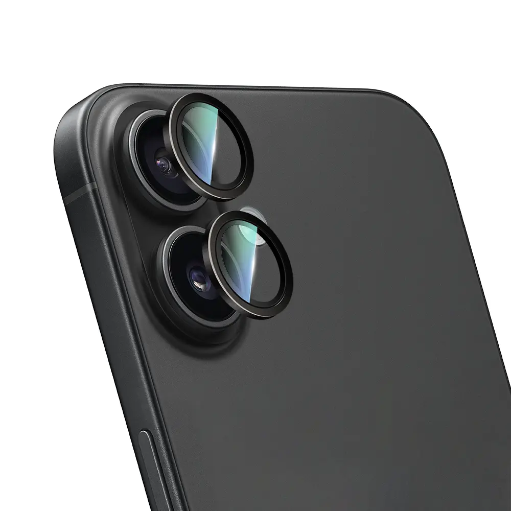 iPhone 16 Plus Kamera Lens Koruyucu, 9H Temperli Cam - CaseWorld Karbon Fiber Serisi