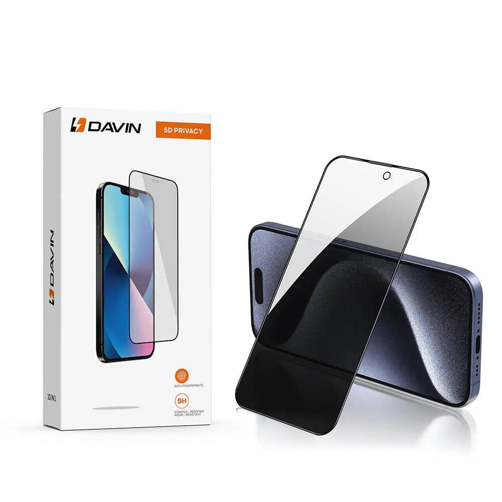 iPhone 16 Plus 5D Privacy Cam Ekran Koruyucu - Davin