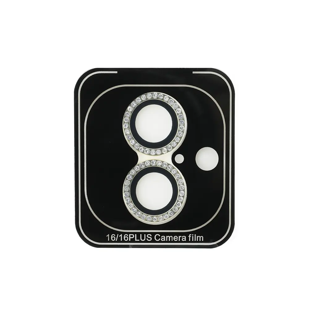 iPhone 16 Plus Rhinestone Ekran ve Lens Koruyucu Seti - Guess