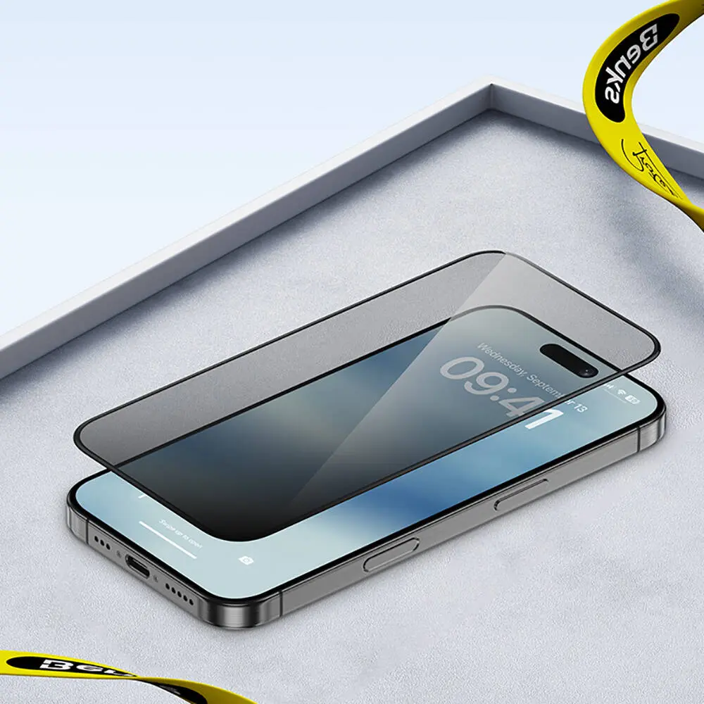 iPhone 16 Plus Gizlilik Ekran Koruyucu 10'lu Paket - Benks Privacy Air Shield