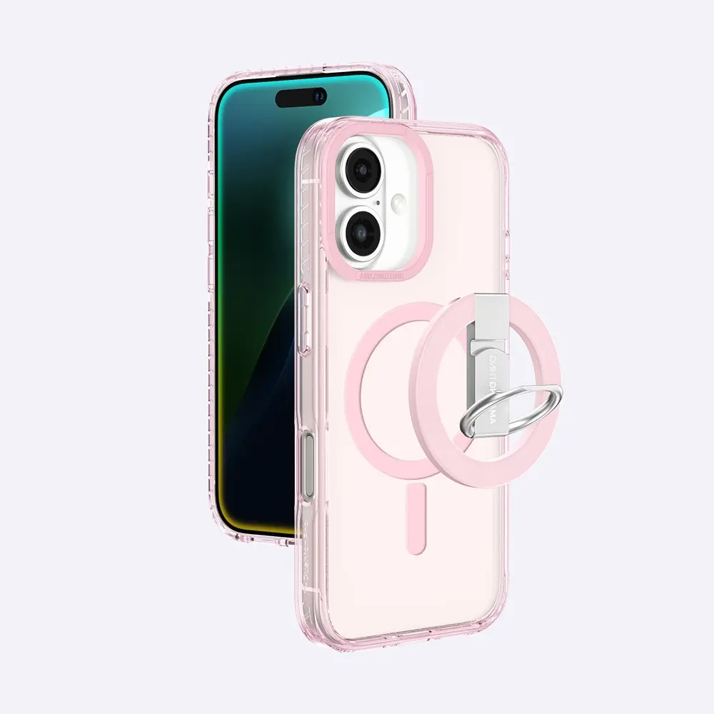 iPhone 16 Plus MagSafe Uyumlu Yüzük Standlı Şeffaf Kılıf - Amazingthing Titan Pro