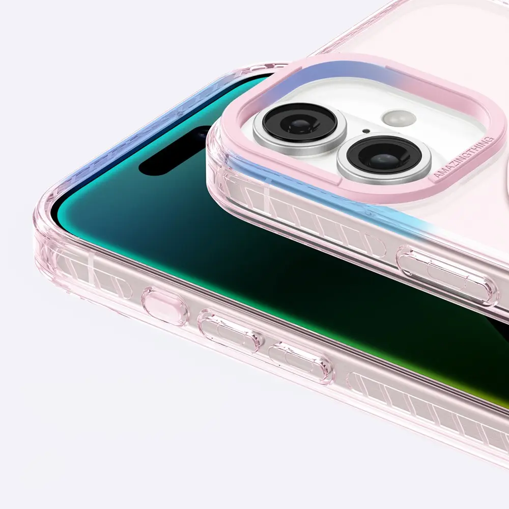 iPhone 16 Plus MagSafe Uyumlu Yüzük Standlı Şeffaf Kılıf - Amazingthing Titan Pro