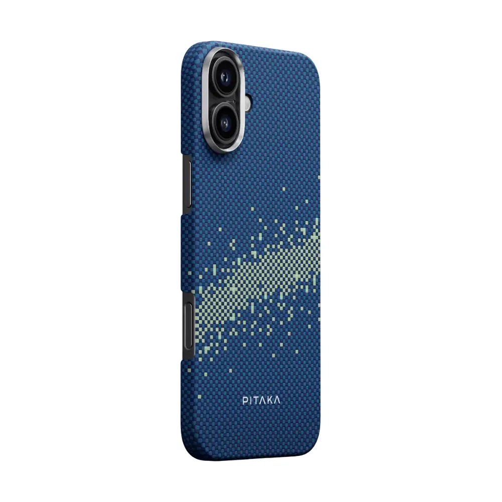 Apple iPhone 16 Plus Kılıf M-safe Şarj Özellikli Aramid Karbon Fiber Pitaka Tactile Woven Starpeak Serisi Milky Way Galaxy Kapak