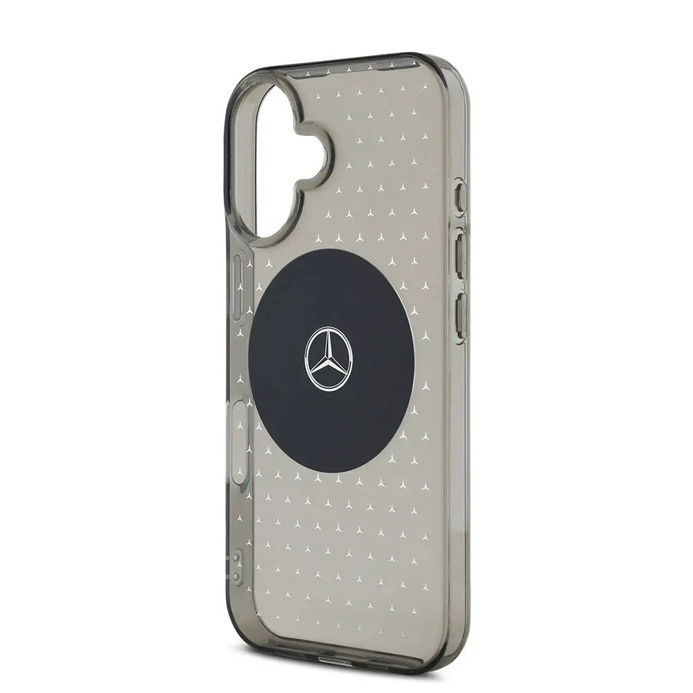 iPhone 16 Plus MagSafe Uyumlu Şeffaf Kılıf - Mercedes Benz Yıldız Desenli