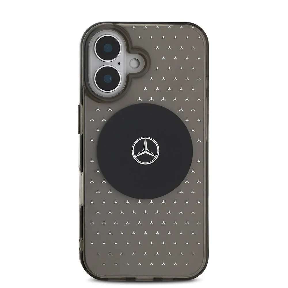 iPhone 16 Plus MagSafe Uyumlu Şeffaf Kılıf - Mercedes Benz Yıldız Desenli