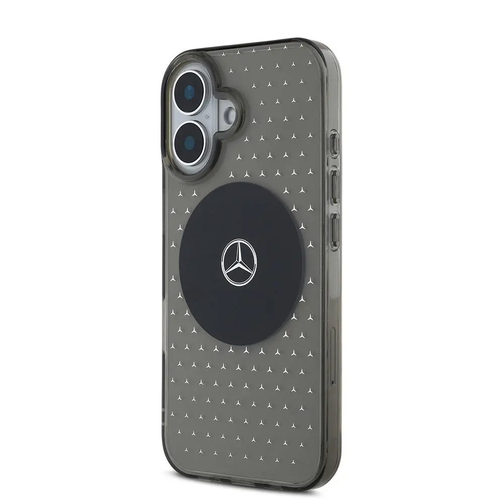 iPhone 16 Plus MagSafe Uyumlu Şeffaf Kılıf - Mercedes Benz Yıldız Desenli