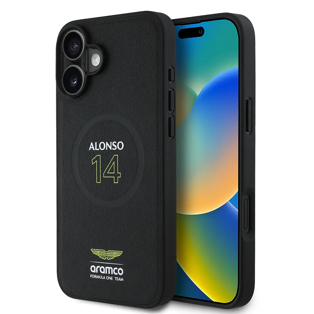 iPhone 16 Plus MagSafe Uyumlu PU Deri Kılıf - Aston Martin Alonso 14