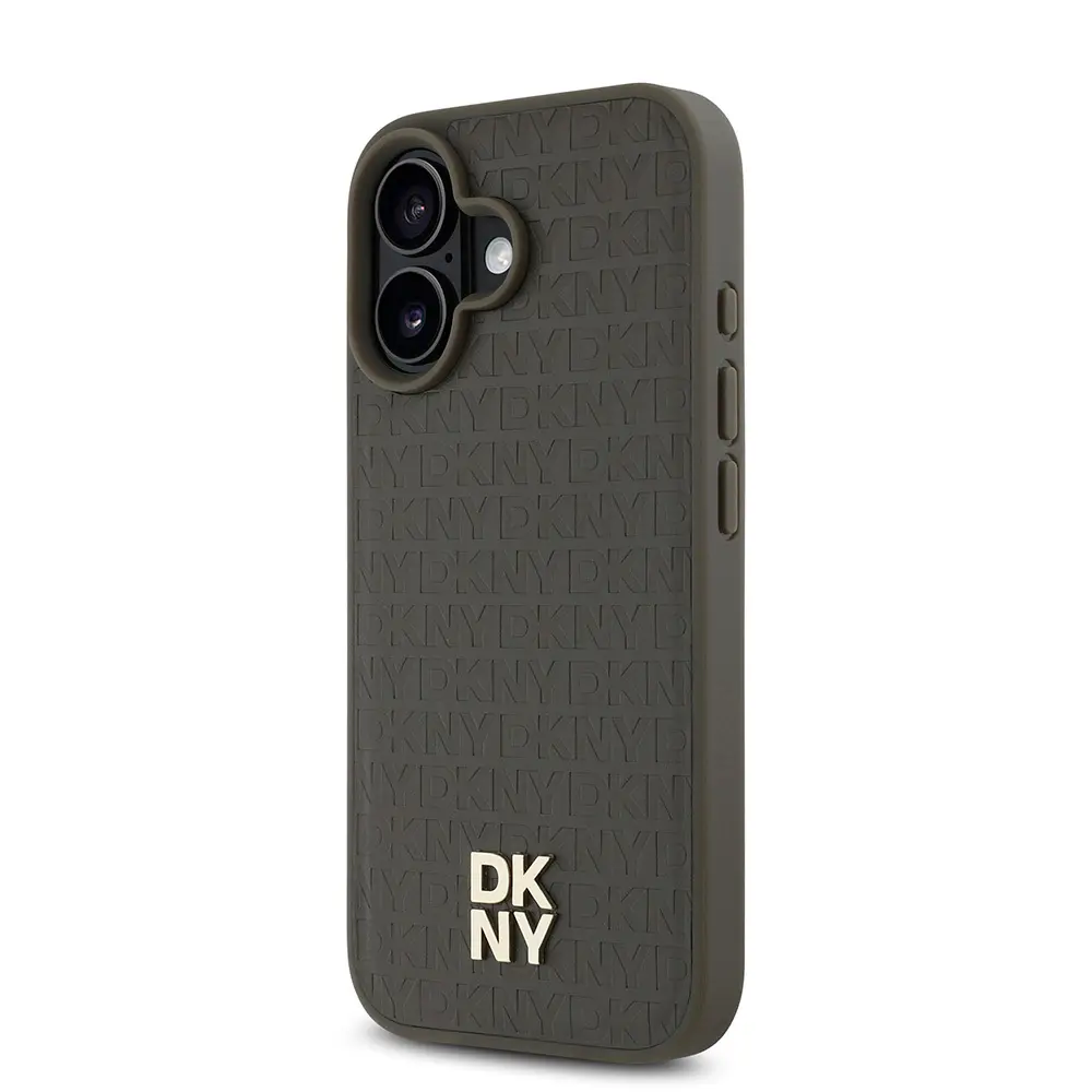 iPhone 16 Plus MagSafe Uyumlu 3D Desenli Kılıf - DKNY Repeat Pattern