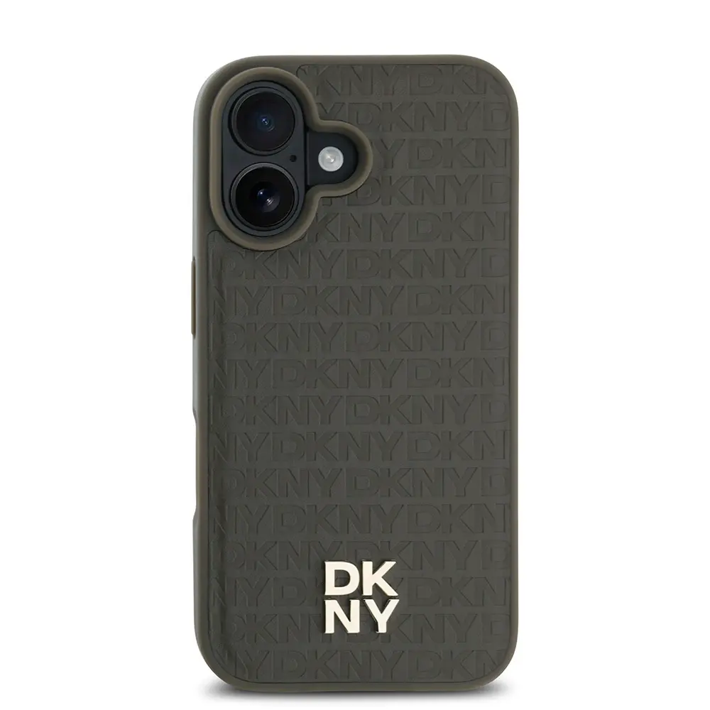 iPhone 16 Plus MagSafe Uyumlu 3D Desenli Kılıf - DKNY Repeat Pattern