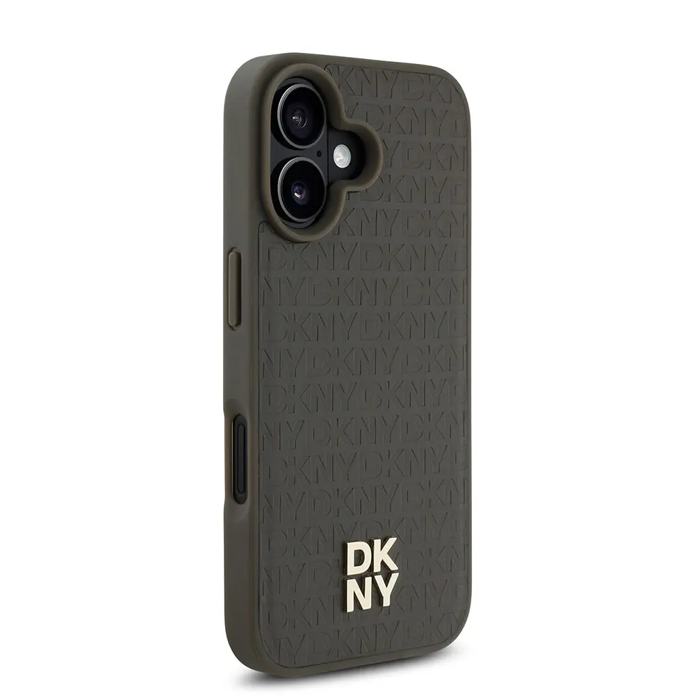 iPhone 16 Plus MagSafe Uyumlu 3D Desenli Kılıf - DKNY Repeat Pattern