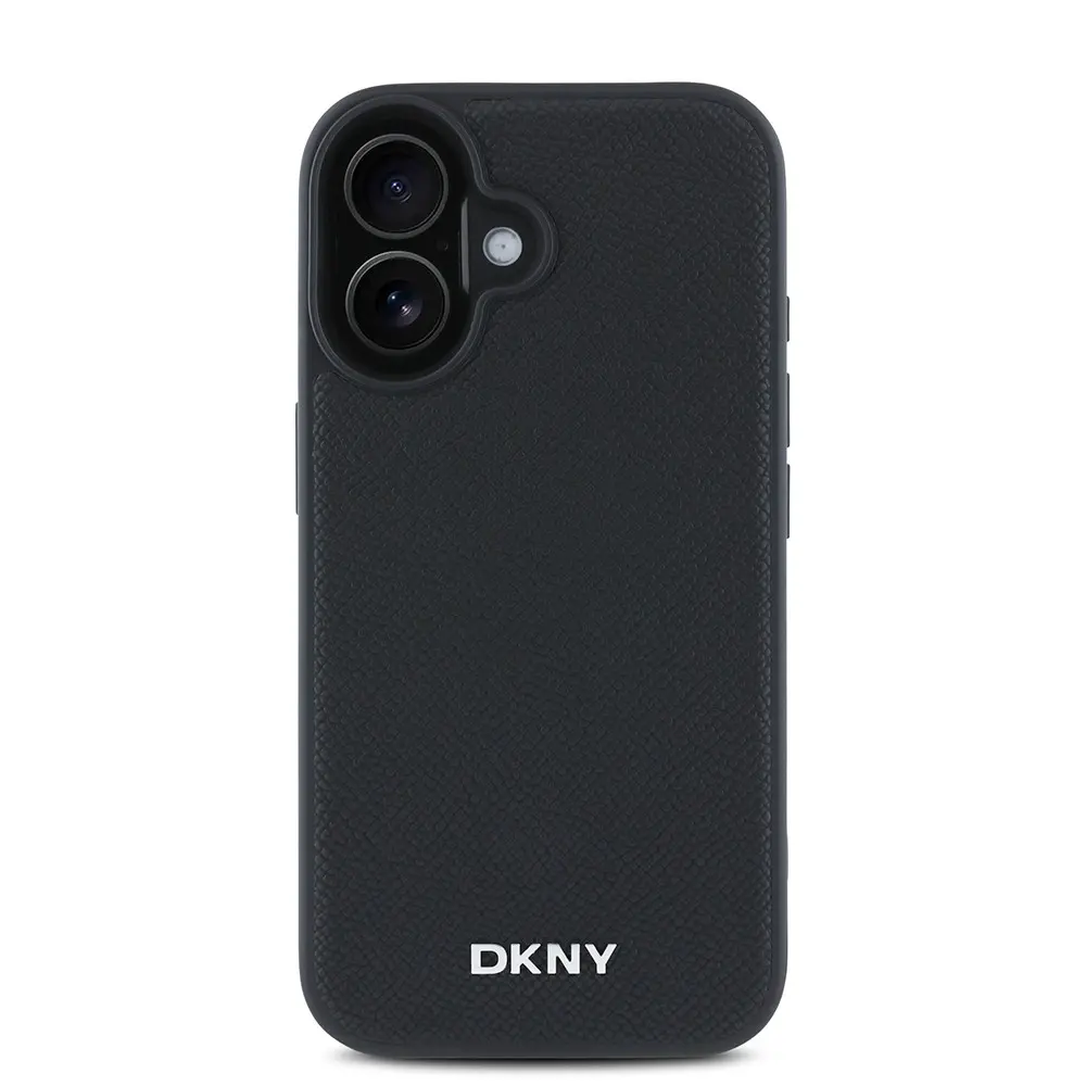 iPhone 16 Plus MagSafe Uyumlu PU Deri Kılıf - DKNY Metal Logolu