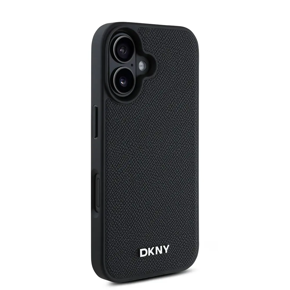 iPhone 16 Plus MagSafe Uyumlu PU Deri Kılıf - DKNY Metal Logolu