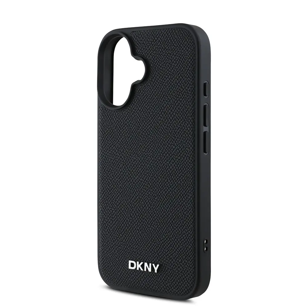 iPhone 16 Plus MagSafe Uyumlu PU Deri Kılıf - DKNY Metal Logolu