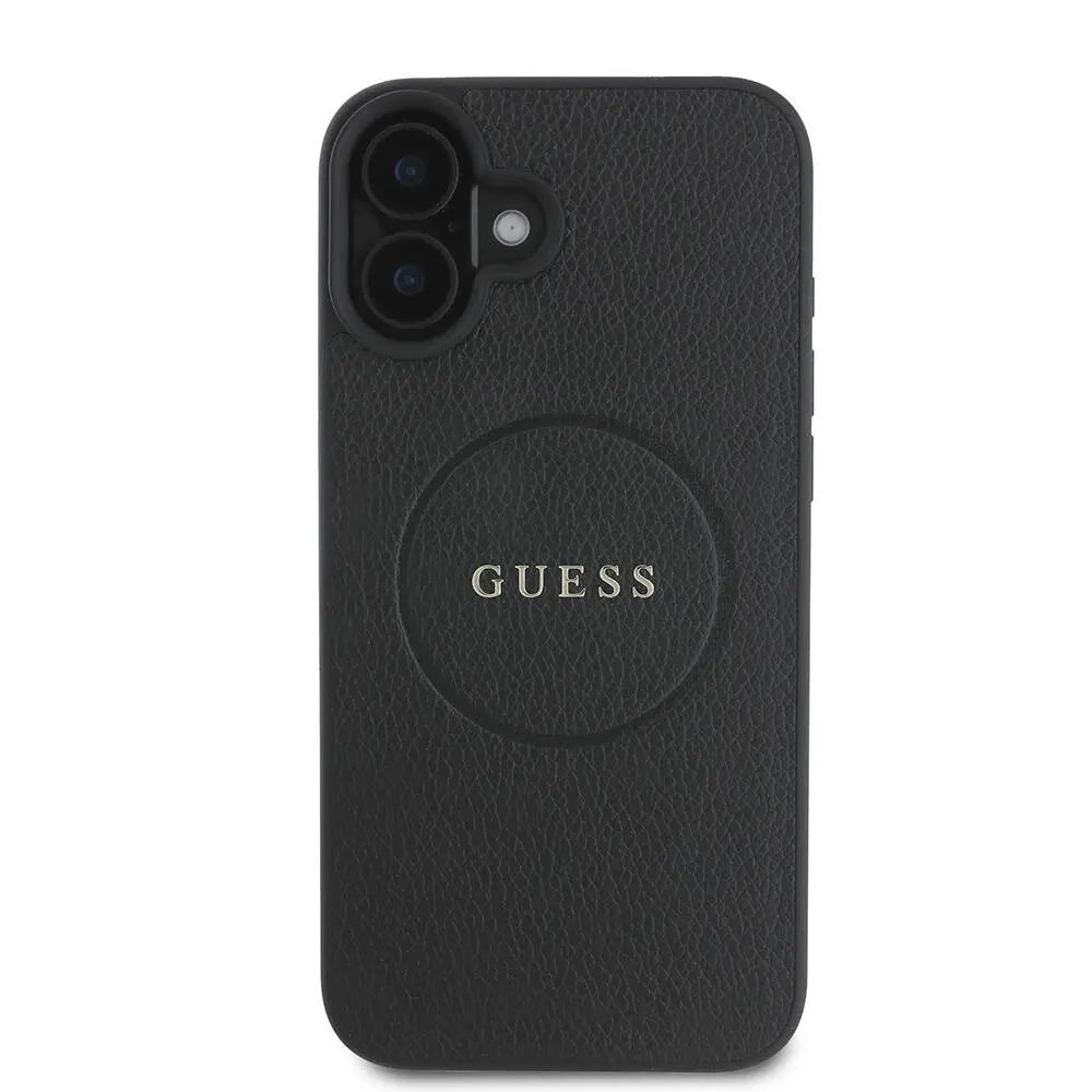 iPhone 16 Plus MagSafe Uyumlu Grained Kılıf - Guess Yazı Logolu