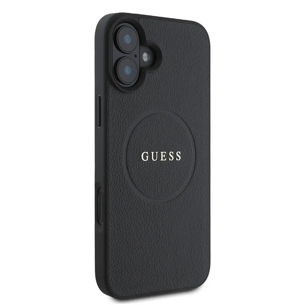 iPhone 16 Plus MagSafe Uyumlu Grained Kılıf - Guess Yazı Logolu