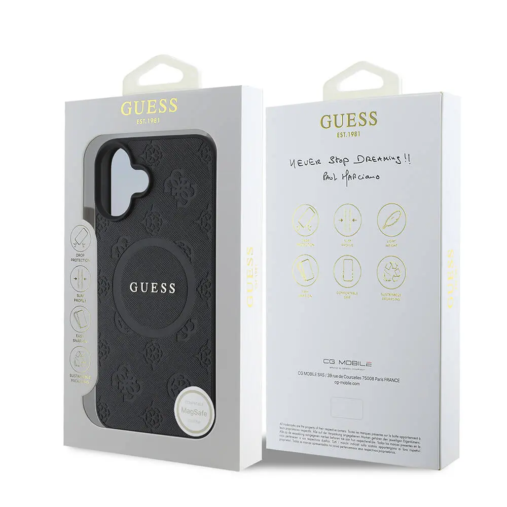 iPhone 16 Plus MagSafe Uyumlu Kılıf - Guess Saffiano Peony