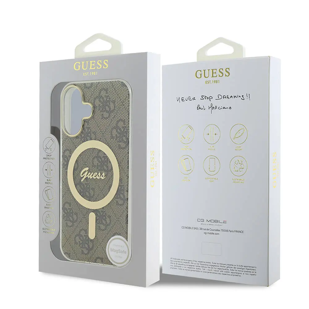 iPhone 16 Plus MagSafe Uyumlu 4G Desenli Kılıf - Guess Lisanslı