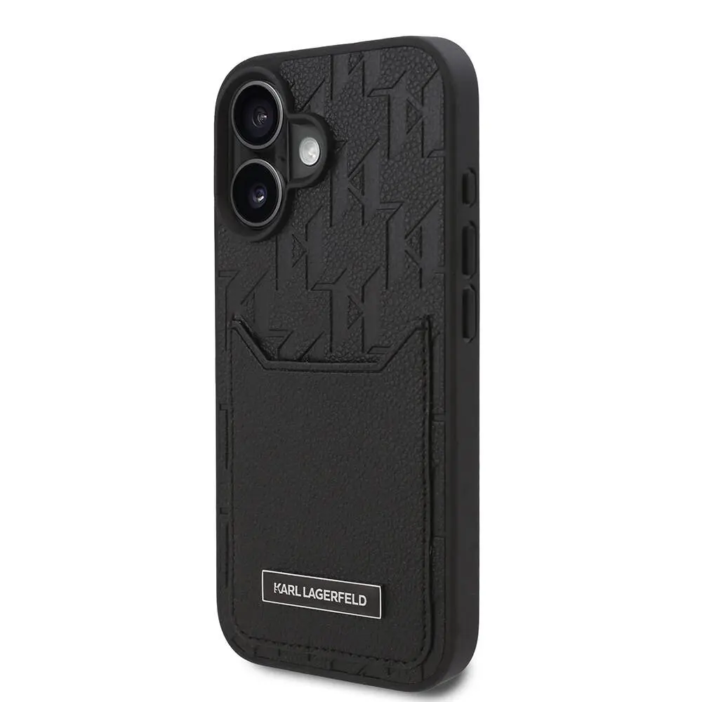 iPhone 16 Plus Kartlıklı Kılıf - Karl Lagerfeld Cardslot Monogram