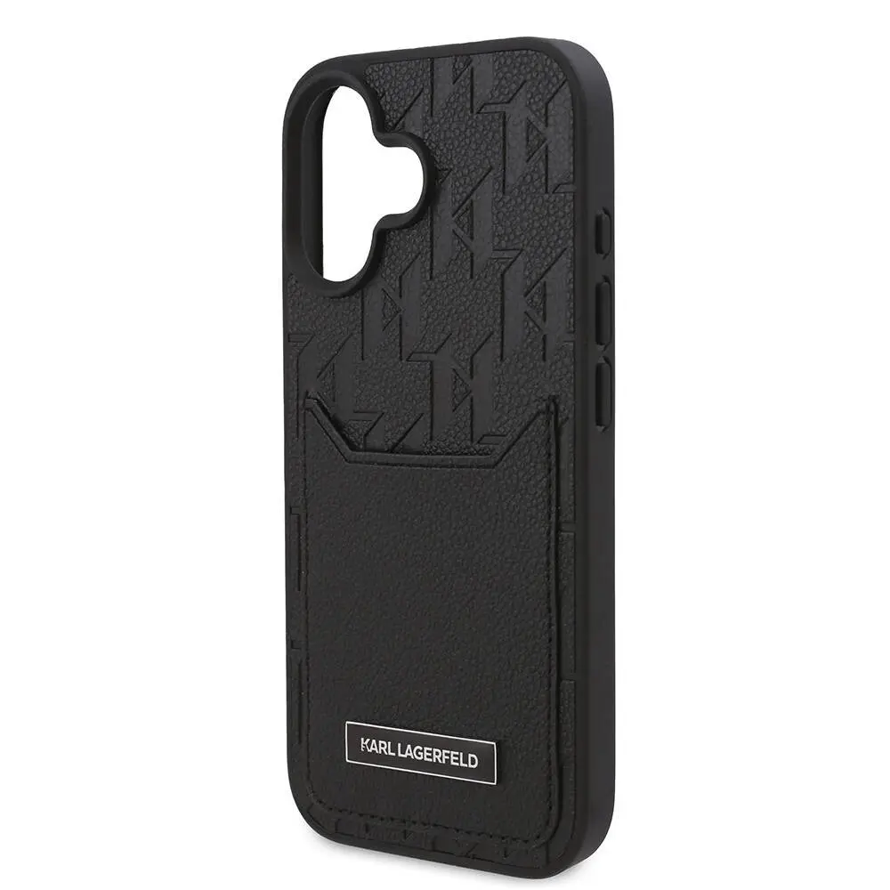 iPhone 16 Plus Kartlıklı Kılıf - Karl Lagerfeld Cardslot Monogram