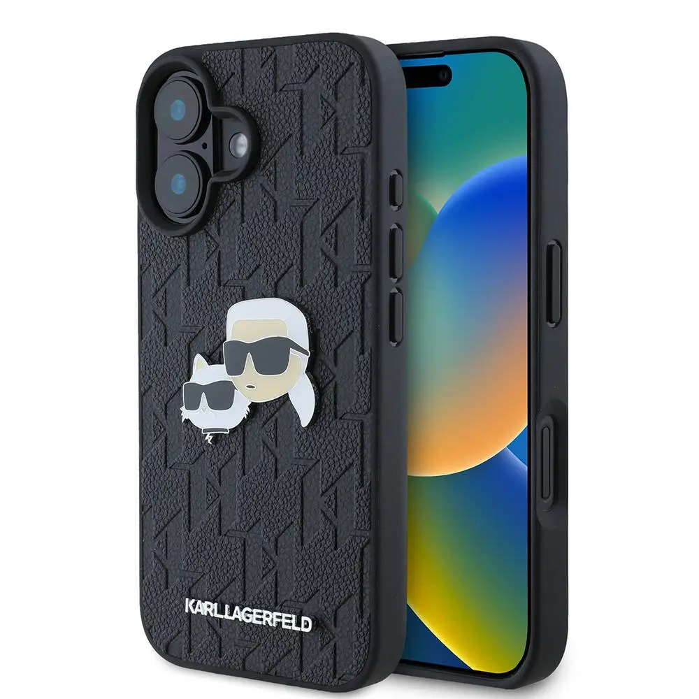 iPhone 16 Plus Kılıf Karl Lagerfeld K&C Heads Monogram Pin Kapak