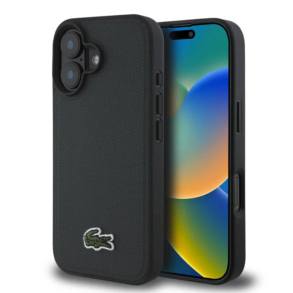 iPhone 16 Plus PU Pike Desenli Lisanslı Kılıf - Lacoste