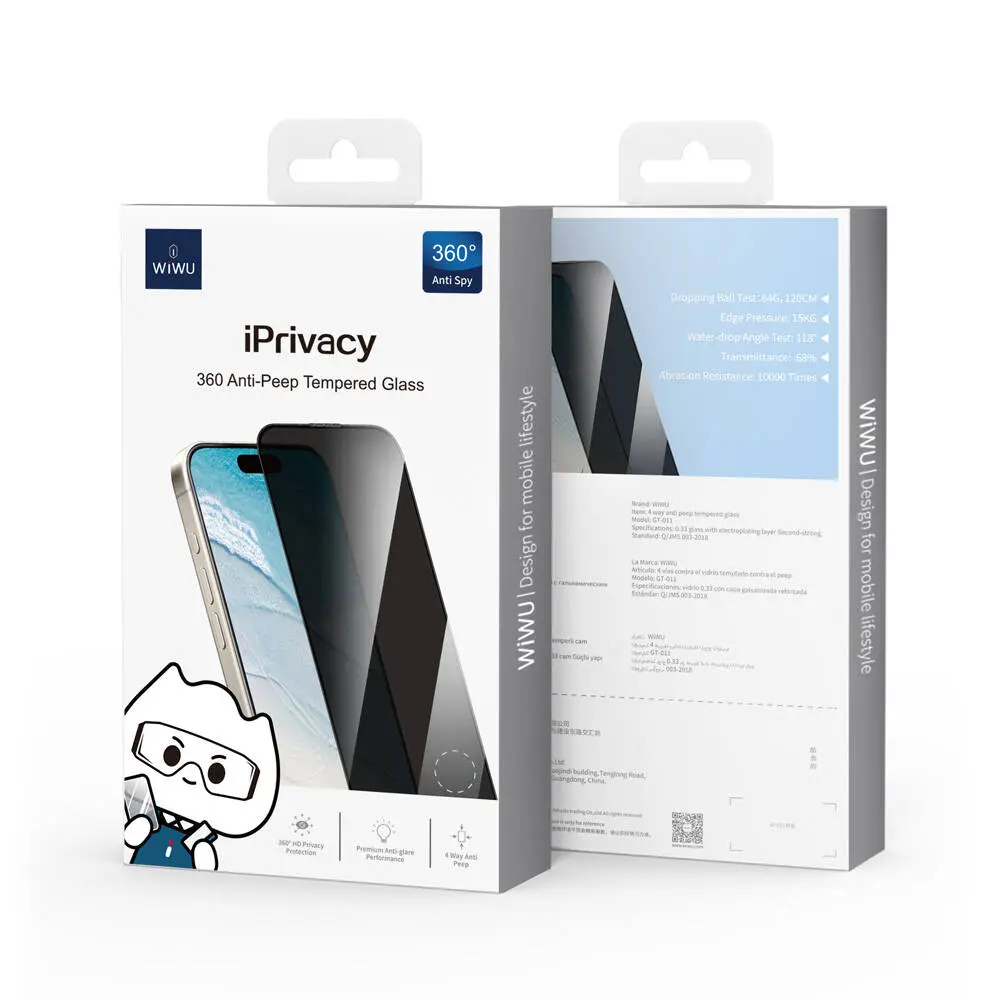 iPhone 16 Plus Wiwu GT-011 Temperli Privacy Cam Ekran Koruyucu
