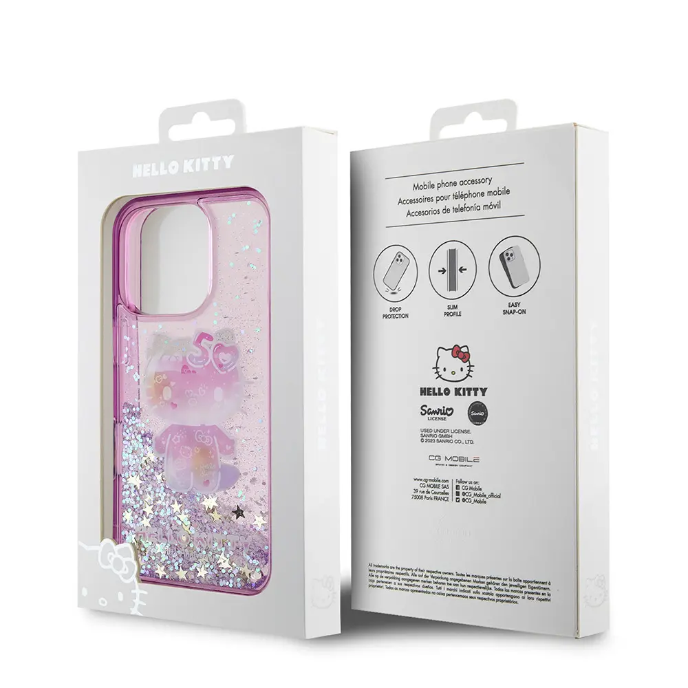 iPhone 16 Pro Uyumlu Hello Kitty Lisanslı Simli Kılıf - 50. Yıl